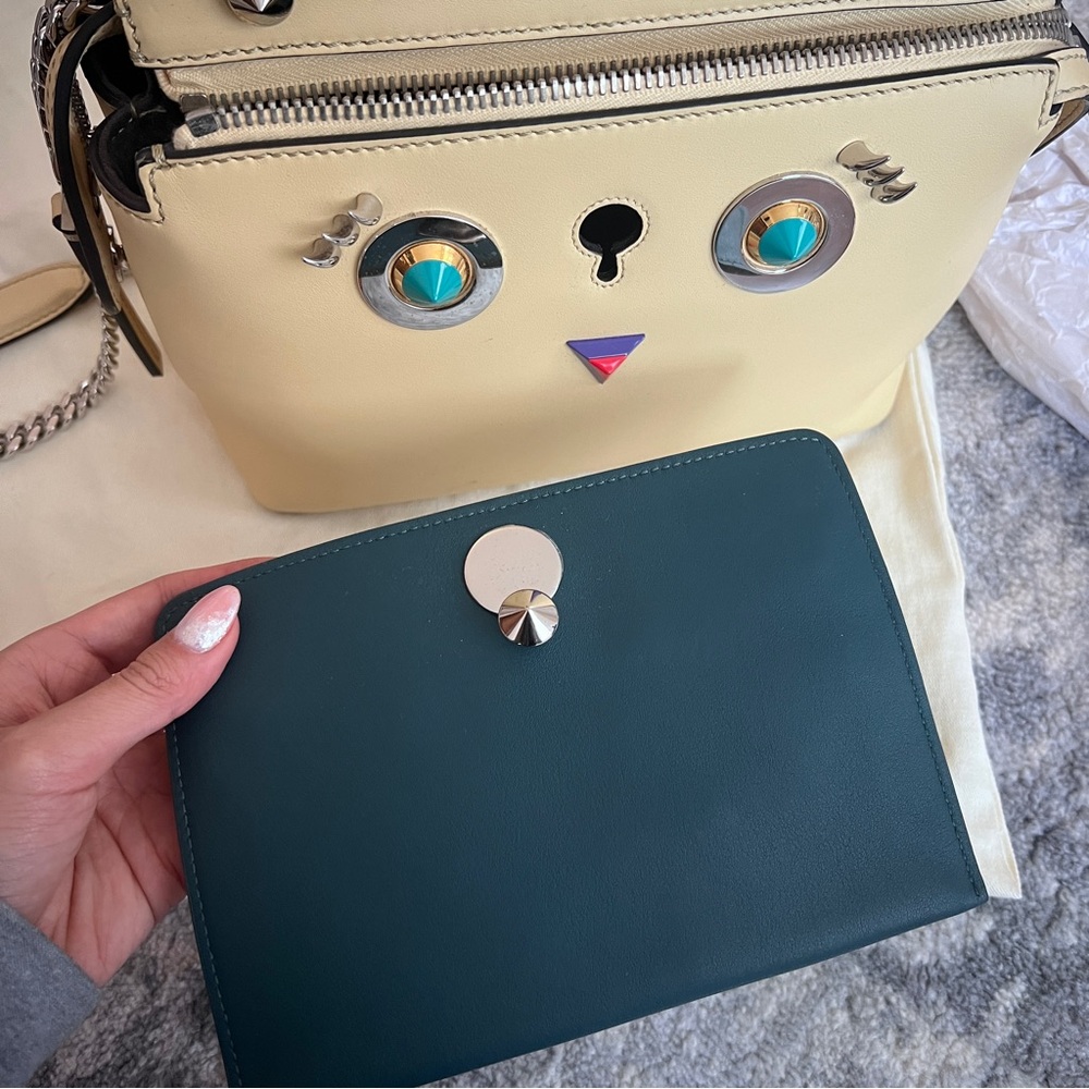 Fendi DotCom Faces Convertible Small Yellow Satchel - Picture 6 of 12